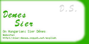 denes sier business card